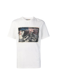 weißes bedrucktes T-Shirt mit einem Rundhalsausschnitt von Barbour By Steve Mc Queen