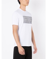 weißes bedrucktes T-Shirt mit einem Rundhalsausschnitt von Armani Exchange