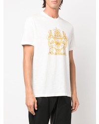 weißes bedrucktes T-Shirt mit einem Rundhalsausschnitt von Versace