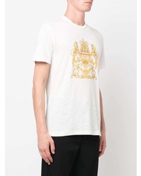 weißes bedrucktes T-Shirt mit einem Rundhalsausschnitt von Versace