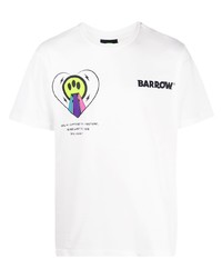 weißes bedrucktes T-Shirt mit einem Rundhalsausschnitt von BARROW