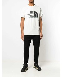 weißes bedrucktes T-Shirt mit einem Rundhalsausschnitt von The North Face