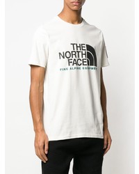 weißes bedrucktes T-Shirt mit einem Rundhalsausschnitt von The North Face