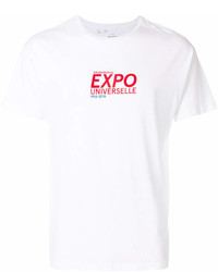 weißes bedrucktes T-Shirt mit einem Rundhalsausschnitt von Bellerose