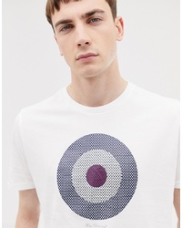 weißes bedrucktes T-Shirt mit einem Rundhalsausschnitt von Ben Sherman