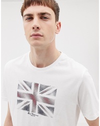 weißes bedrucktes T-Shirt mit einem Rundhalsausschnitt von Ben Sherman