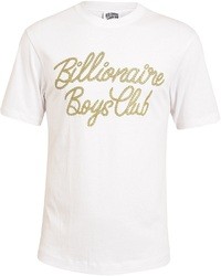 weißes bedrucktes T-Shirt mit einem Rundhalsausschnitt von Billionaire Boys Club