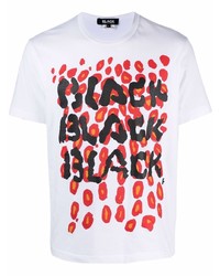 weißes bedrucktes T-Shirt mit einem Rundhalsausschnitt von Black Comme Des Garçons