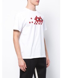 weißes bedrucktes T-Shirt mit einem Rundhalsausschnitt von Mostly Heard Rarely Seen 8-Bit