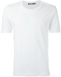 weißes bedrucktes T-Shirt mit einem Rundhalsausschnitt von BLK DNM