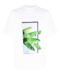 weißes bedrucktes T-Shirt mit einem Rundhalsausschnitt von BLUE SKY INN