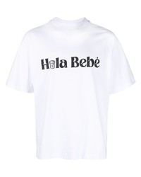 weißes bedrucktes T-Shirt mit einem Rundhalsausschnitt von BLUE SKY INN