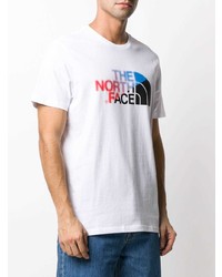 weißes bedrucktes T-Shirt mit einem Rundhalsausschnitt von The North Face