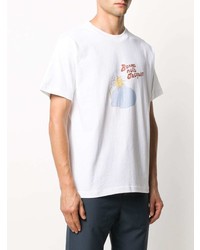 weißes bedrucktes T-Shirt mit einem Rundhalsausschnitt von Jacquemus