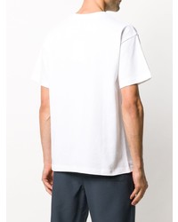 weißes bedrucktes T-Shirt mit einem Rundhalsausschnitt von Jacquemus