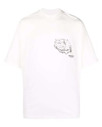 weißes bedrucktes T-Shirt mit einem Rundhalsausschnitt von Bonsai