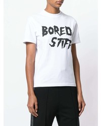 weißes bedrucktes T-Shirt mit einem Rundhalsausschnitt von McQ Alexander McQueen