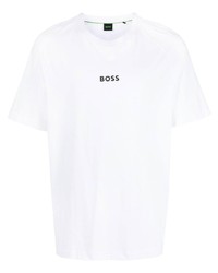 weißes bedrucktes T-Shirt mit einem Rundhalsausschnitt von BOSS