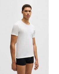 weißes bedrucktes T-Shirt mit einem Rundhalsausschnitt von BOSS