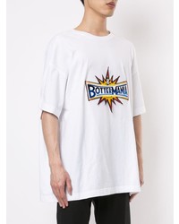 weißes bedrucktes T-Shirt mit einem Rundhalsausschnitt von Botter