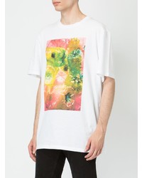 weißes bedrucktes T-Shirt mit einem Rundhalsausschnitt von Stella McCartney