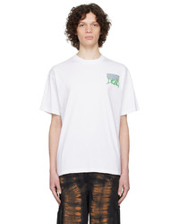 weißes bedrucktes T-Shirt mit einem Rundhalsausschnitt von Brain Dead