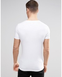 weißes bedrucktes T-Shirt mit einem Rundhalsausschnitt von Asos