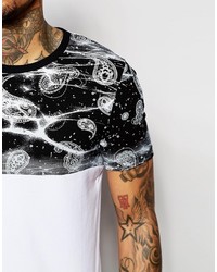 weißes bedrucktes T-Shirt mit einem Rundhalsausschnitt von Asos