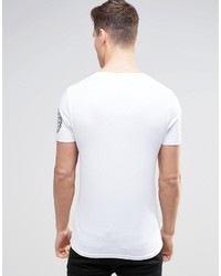 weißes bedrucktes T-Shirt mit einem Rundhalsausschnitt von Asos