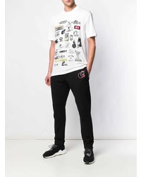 weißes bedrucktes T-Shirt mit einem Rundhalsausschnitt von McQ Alexander McQueen