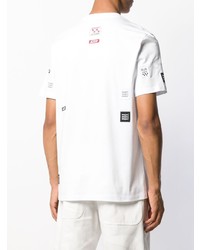 weißes bedrucktes T-Shirt mit einem Rundhalsausschnitt von MSGM