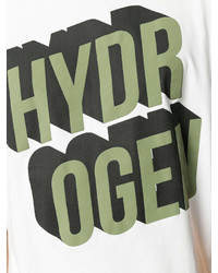 weißes bedrucktes T-Shirt mit einem Rundhalsausschnitt von Hydrogen