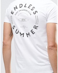 weißes bedrucktes T-Shirt mit einem Rundhalsausschnitt von Asos