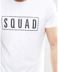 weißes bedrucktes T-Shirt mit einem Rundhalsausschnitt von Asos