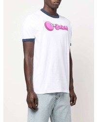 weißes bedrucktes T-Shirt mit einem Rundhalsausschnitt von MC2 Saint Barth