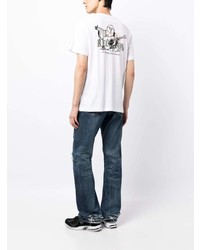 weißes bedrucktes T-Shirt mit einem Rundhalsausschnitt von True Religion