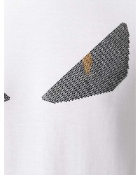 weißes bedrucktes T-Shirt mit einem Rundhalsausschnitt von Fendi