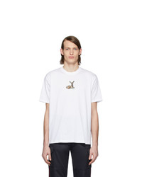 weißes bedrucktes T-Shirt mit einem Rundhalsausschnitt von Burberry
