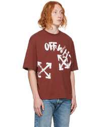 weißes bedrucktes T-Shirt mit einem Rundhalsausschnitt von Off-White