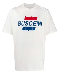 weißes bedrucktes T-Shirt mit einem Rundhalsausschnitt von Buscemi