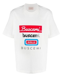 weißes bedrucktes T-Shirt mit einem Rundhalsausschnitt von Buscemi