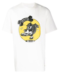 weißes bedrucktes T-Shirt mit einem Rundhalsausschnitt von Buscemi