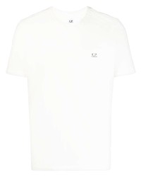 weißes bedrucktes T-Shirt mit einem Rundhalsausschnitt von C.P. Company