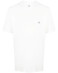 weißes bedrucktes T-Shirt mit einem Rundhalsausschnitt von C.P. Company