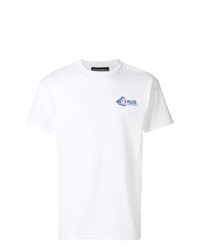 weißes bedrucktes T-Shirt mit einem Rundhalsausschnitt von Call Me 917