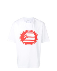 weißes bedrucktes T-Shirt mit einem Rundhalsausschnitt von Calvin Klein Jeans Est. 1978