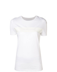 weißes bedrucktes T-Shirt mit einem Rundhalsausschnitt von Calvin Klein Jeans