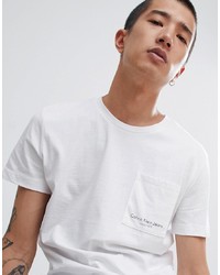 weißes bedrucktes T-Shirt mit einem Rundhalsausschnitt von Calvin Klein Jeans