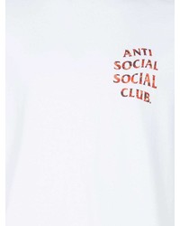 weißes bedrucktes T-Shirt mit einem Rundhalsausschnitt von Anti Social Social Club