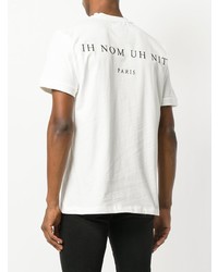 weißes bedrucktes T-Shirt mit einem Rundhalsausschnitt von Ih Nom Uh Nit